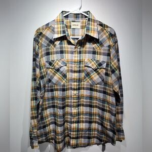 Campus rugged country plaid button‎ up shirt